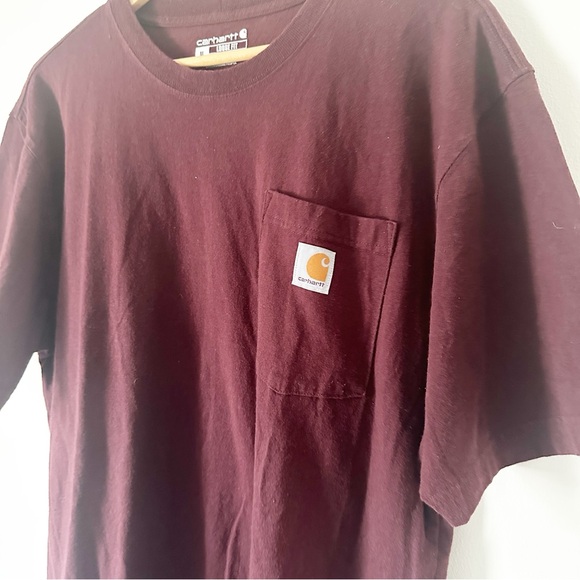 Carhartt Men's Loose Fit Heavyweight Short Sleeve T-Shirt Port Red M NWT - Picture 3 of 6